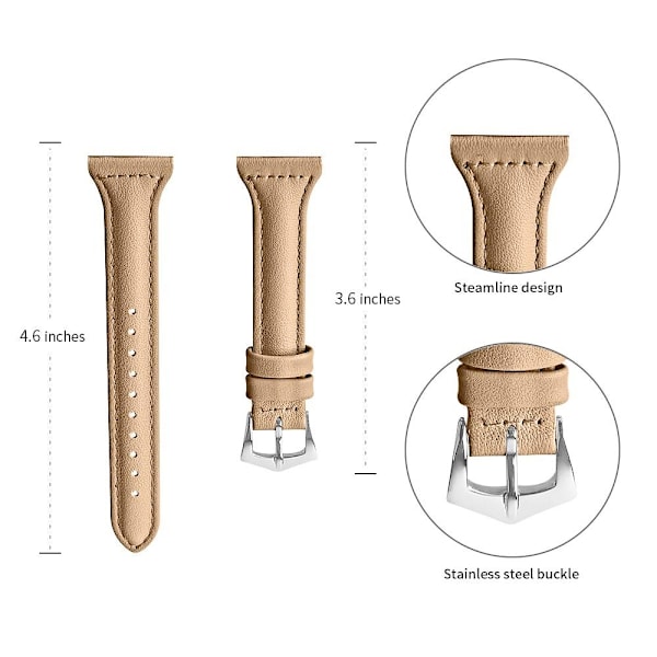 SKALO Läderarmband för Garmin Venu 2S - Flera färger Beige Beige