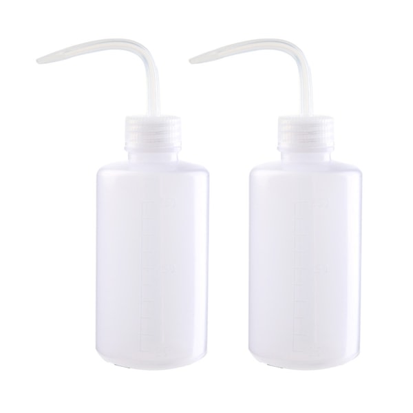 Tvättflaska 2 st 250ml/500ml Säkerhetsflaskor Bevattningsverktyg, Ekonomisk plastflaska med smal mun