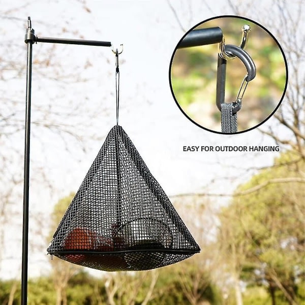 Vikbart campingnät, triangulär hängande korg för torr förvaring, design med dubbla dragkedjor, medium (40*43,5 cm) zdq