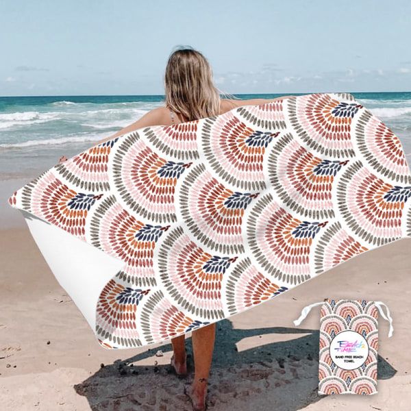 Strandhandduk, mikrofiberhandduk, badlakan stor 160x80cm