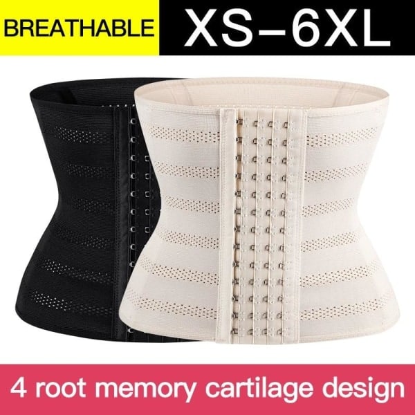 waisttrainer treningskorsett korsetter svart 6XL 6XL