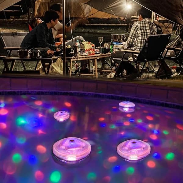 Flydende Bade Disco Lys - 7 tilstande Led Bade Lys, farveændrende undervands Disco Lys, Led Lys til pool og festdekoration_TF_TF