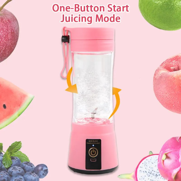 Bærbar frugtjuiceblender sommer personlig elektrisk mini flaske hjem USB 6 blade juicer kop maskine til køkken Green Other