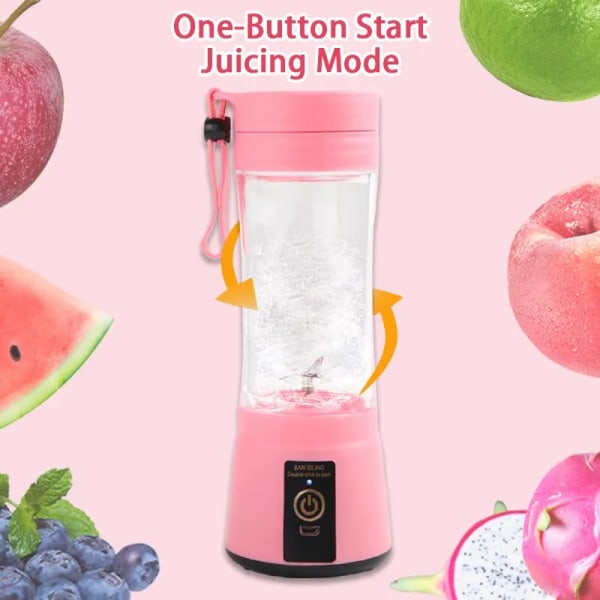 Bärbar fruktjuiceblandare sommar personlig elektrisk miniplaska hem USB 6 blad juicepresskoppmaskin för kök Purple Other