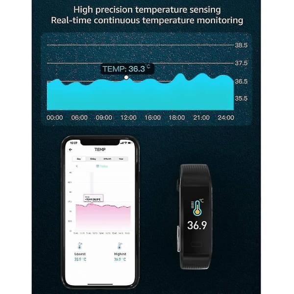 Fitness Tracker Med Puls Blodtryk Blod Syre Sömn Och Temperatur Monitor Activity Tracker, Orange zdq