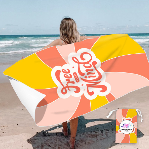 Strandhåndklæde, mikrofiberhåndklæde, badehåndklæde stor 160x80cm