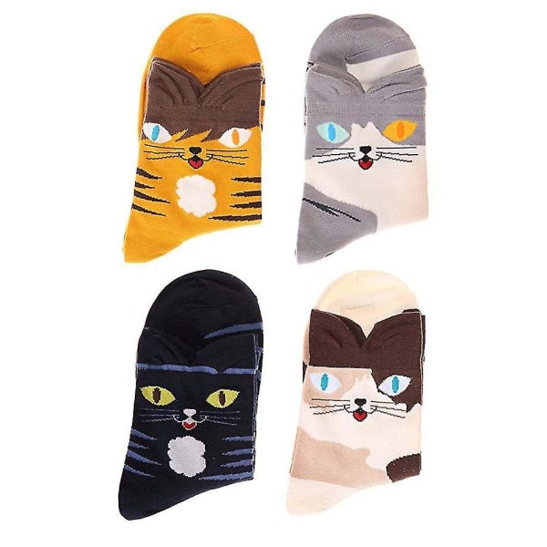 Kvindernes kattesokker - Crazy Cute Animals Hund Ugle Print Crew Nyhed Sjov Sjov Gave zdq