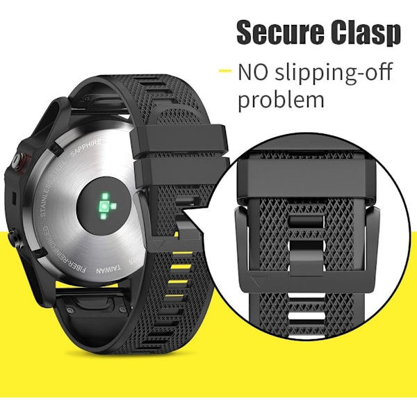 2 stk Fenix 5/Fenix 6/Fenix 7 Armbånd 22mm Silikon for Fenix 8 Fenix E 47mm/Fenix 5 Plus/Fenix 6 Pro/Fenix