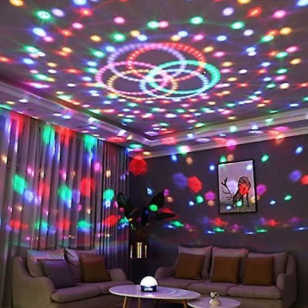 Diskokugle Diskolampe Fest Disco Lys Projektor LED Festlampe 9 Farver Diskolampe Med Fjernbetjening Til Halloween Dekoration Disco Ktv Klub
