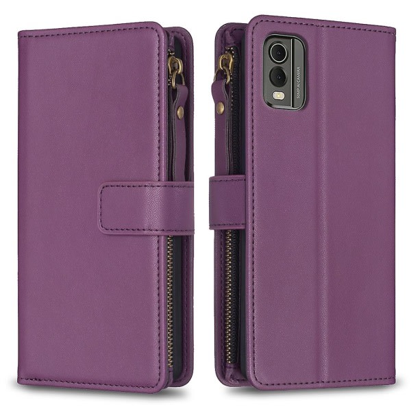 Blixtlås phone case Nokia C32 Dark Purple -puhelimelle
