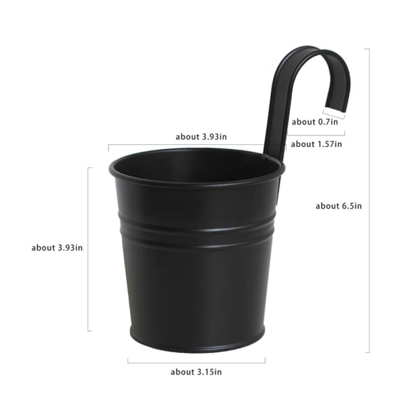 Metall J?rn Blomma V?ggh?ngande Flower s Pot Hook Hink Pl?t Gar Black Onesize