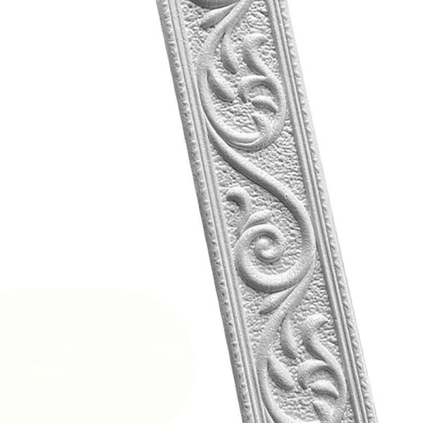 CDQ Tapetkant 3D vanntät veggbeklädnadslinje (sølv, 230×6 cm)