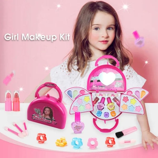 1 sett Girl Make Up Set Tvättbart Makeup Kit for små barn Barn