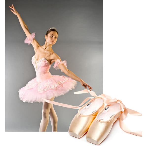 Satin balletsko med bånd til piger og damer, professionelle 32
