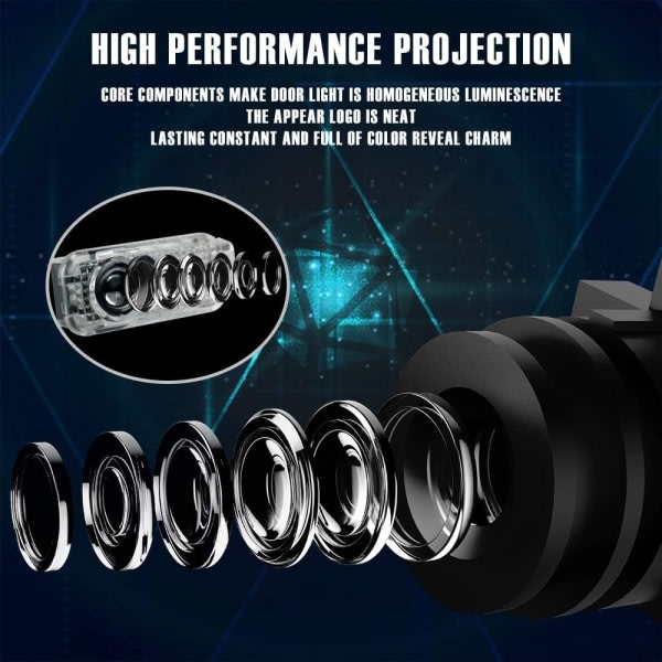 2 ST Bildörrsljus Logotyp, Audi Car Door Led Välkomstljus HD Ghost Shadow Light Bildörrsljus Logotyp Projektor HD Välkomstljus
