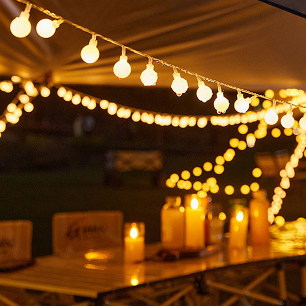 Batteridriven LED-ljusslinga med varmvita bollar, romantisk festdekoration för jul, halloween, bröllop, födelsedag och sovrum
