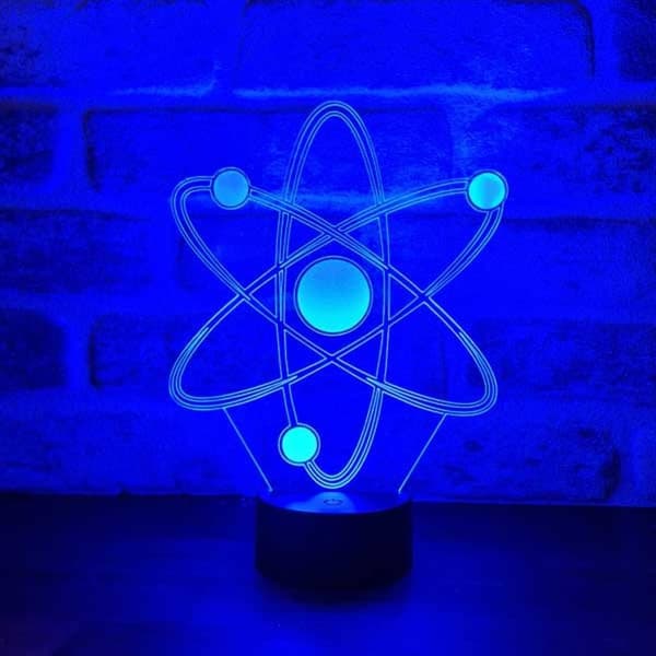 Vitenskap Kjemiker Atom 3D Illusjon Nattlys Akryl Lys 3