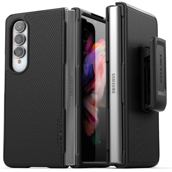 Inkapslad DuraClip til Galaxy Z Fold 4 etui, tunt telefonetui fram + bag med hölster (2022 Samsung Z-Flip 4)