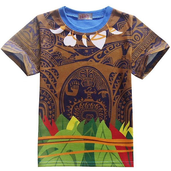 Moana Maui Cosplay Set Barn Pojkar Sommar T-paita Shortsit Pjs Sleepwear 4-5 vuotta