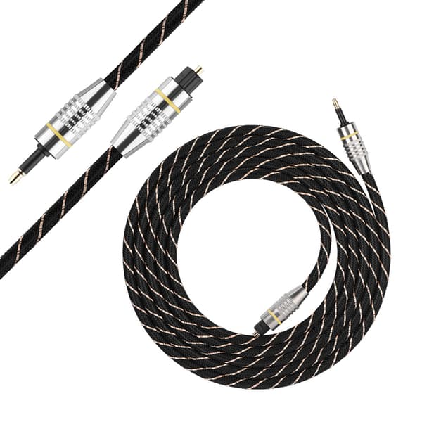 Toslink til Mini Plug 3,5 mm optisk fiber digital lydkabel SPDIF forgyldt stik 2m