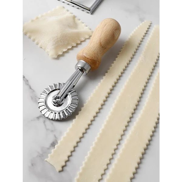 1 pc Wooden Handle Dough Cutter Silver one-size Silver one-size
