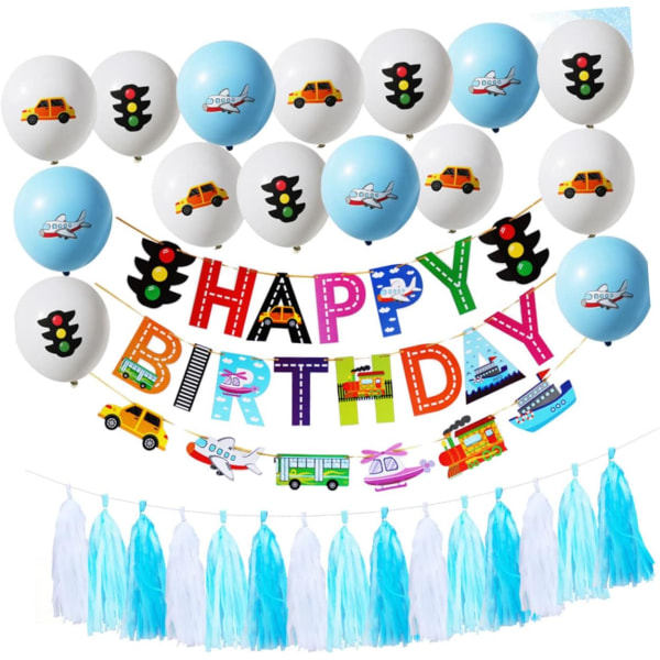 1 set bilddekorationer tofs trim baby ballong party layout ballonger dra flagga dekorativa ballonger dekorera dra flaggan bannern