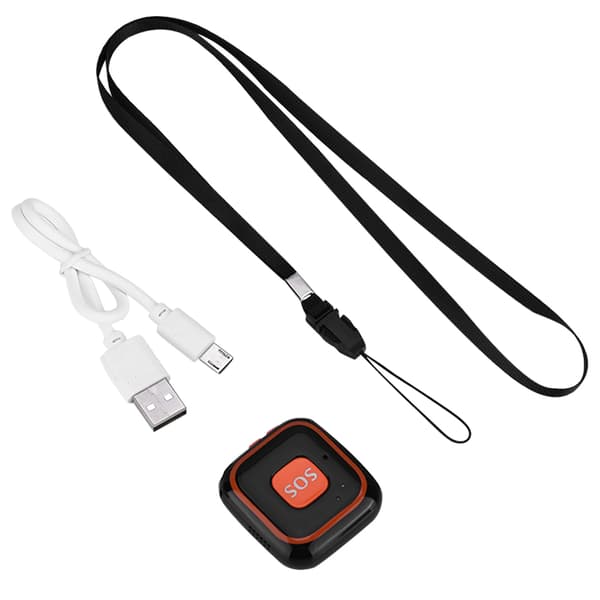 Mini GPS Tracker Locator Barn SOS-alarm APP-sporing (Sort)