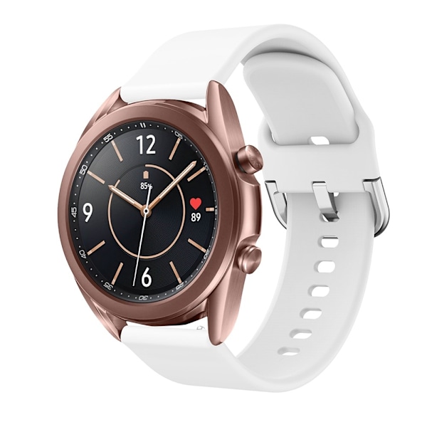 Silikonarmbånd for smartklokke (20 mm) - Hvit 15