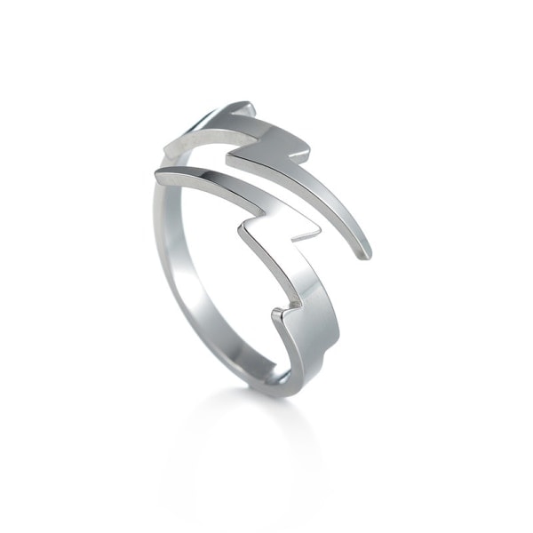 Damring Silver 925 - Blixt Tunn Justerbar Ring 11# 11#