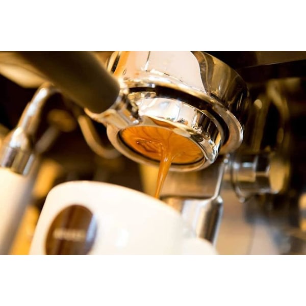 Kaffe bottenlöst portafilter utbytesfilterkorg Kaffetillbehör Rostfritt stål bottenlöst portafilter (1 st, sølv trefärg) zdq