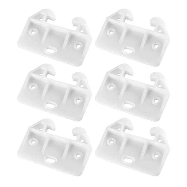 Reservedele til skuffeskabe Nem installation Enkle hvide plastskuffeskinner 6 stk._tfrf