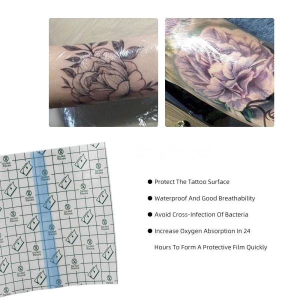 2 rullar tatuering eftervård bandage transparent hygienisk adhesi