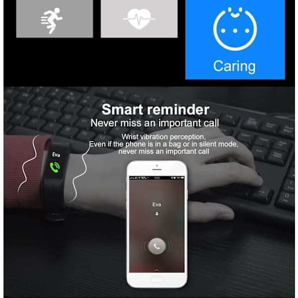 Smart Armbånd Intelligent Klock SVART sort black black