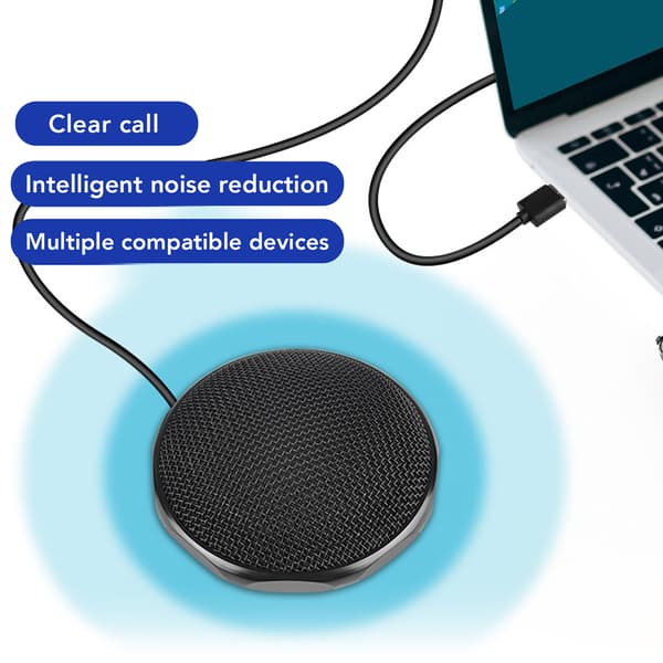 Konference USB-mikrofon Omnidirektionel pickup Klar lyd Mini USB PC-mikrofon til møde Spil Online-klasse