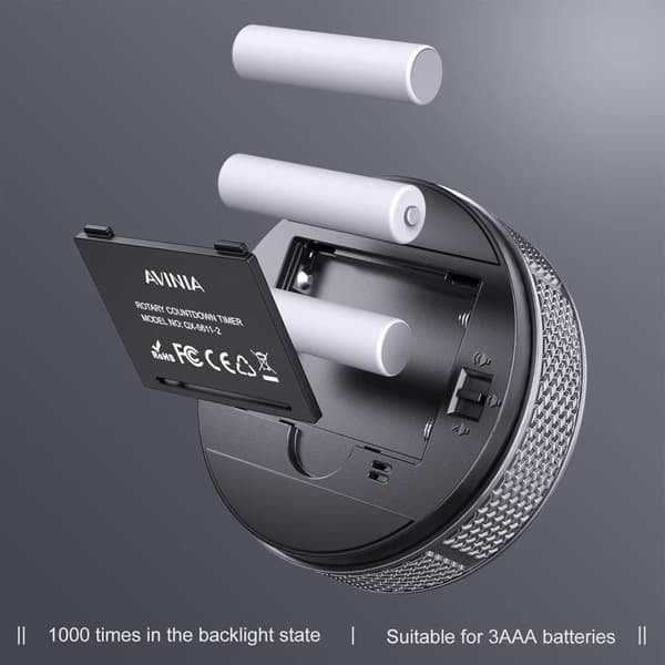 Digital Kjøkken Timer LED-skjerm Visuell Nedtellingstimer Magnetisk Sølv For Matlaging_TF_TF Silver
