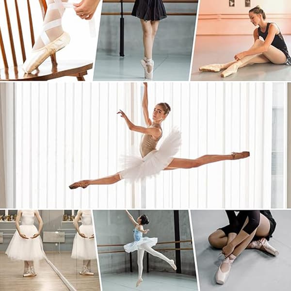 Satin balletsko med bånd til piger og damer, professionelle 32