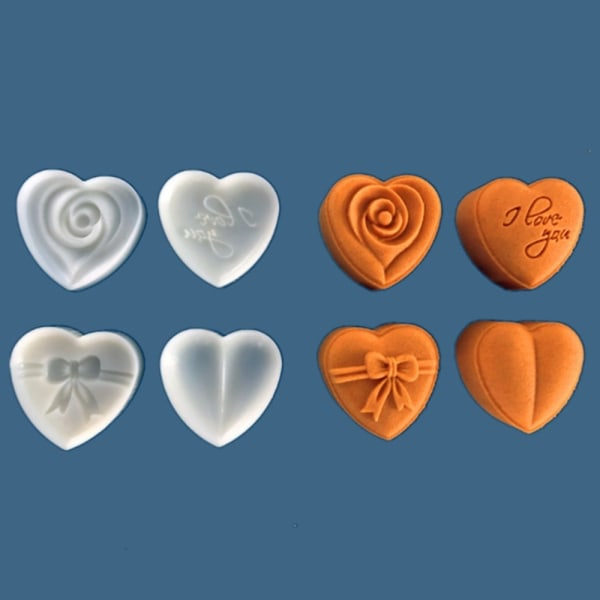 30g Månekageform Hjerte Stempel Cookie Cutter