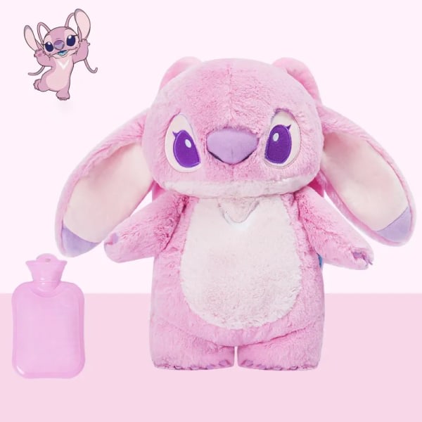 Stitch plysj håndvarmer flaske myk kawaii engel Lotso vinter bærbar varmvannsflasker zdq