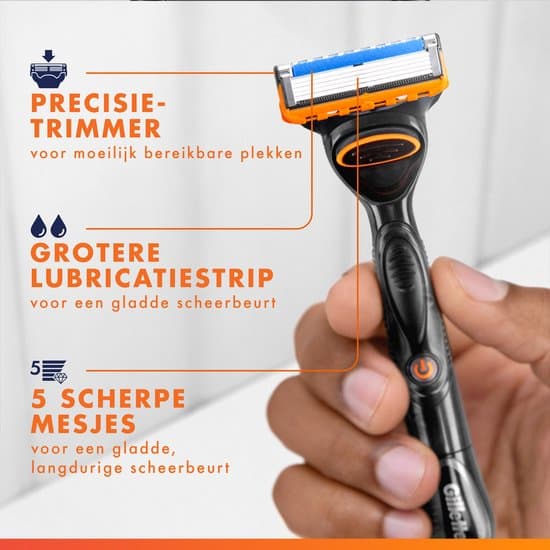 Power Rakbladspåfyllning för män, 5-bladiga kassetter med smörjremsa och precisionstrimmer, 12-pack