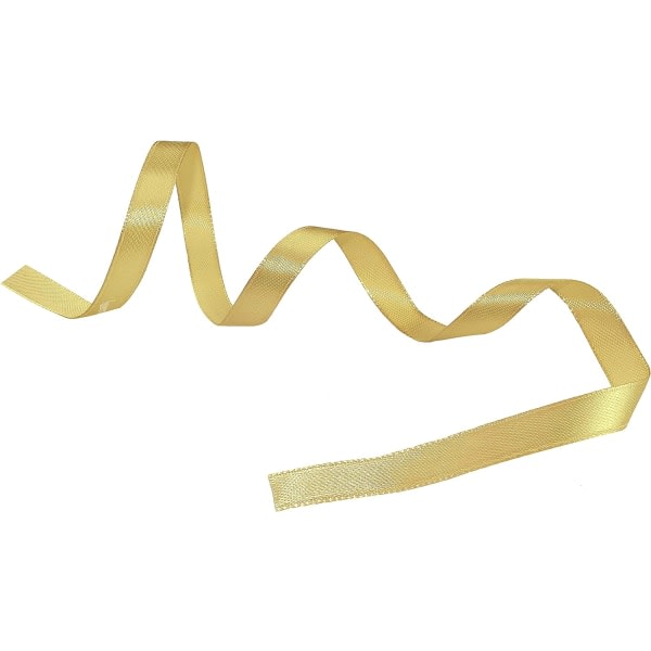 CDQ Fint glänsande dekorativt satinband -10mmx22meter - Klart guld