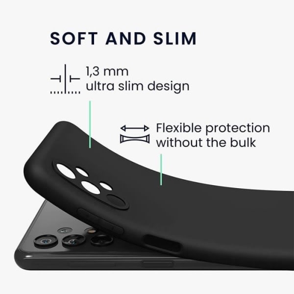 CQBB Fodral för Samsung A53 5G Silikon Stötsäker Svart Flexibel och motståndskraftig