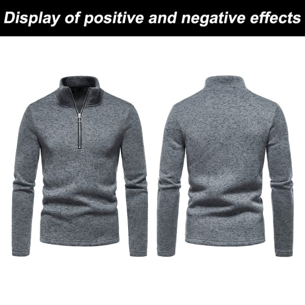 Löpsportskjortor för män Långärmad tröja med dragkedja -grå 2XL CDQ