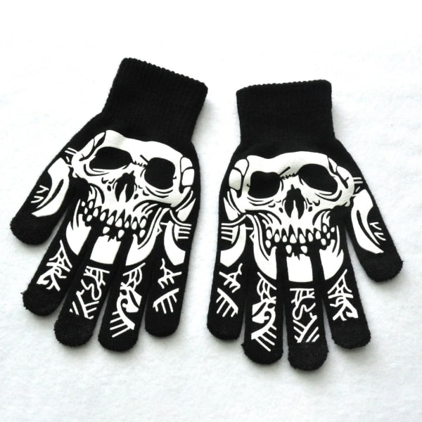 CDQ 1 af Luminous Skeleton Claw Skull Bone-handskar til Halloween F FlerfarveCDQ