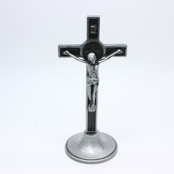 2 stk. Krucifiks Statuer Skulpturer Kors Jesus Kristus Ornament Dekoration Have Katolsk Kapel