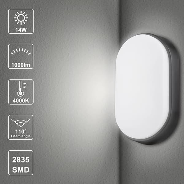 LED-seinävalaisin elliptinen lamppu musta lamppu 220*135*70mm