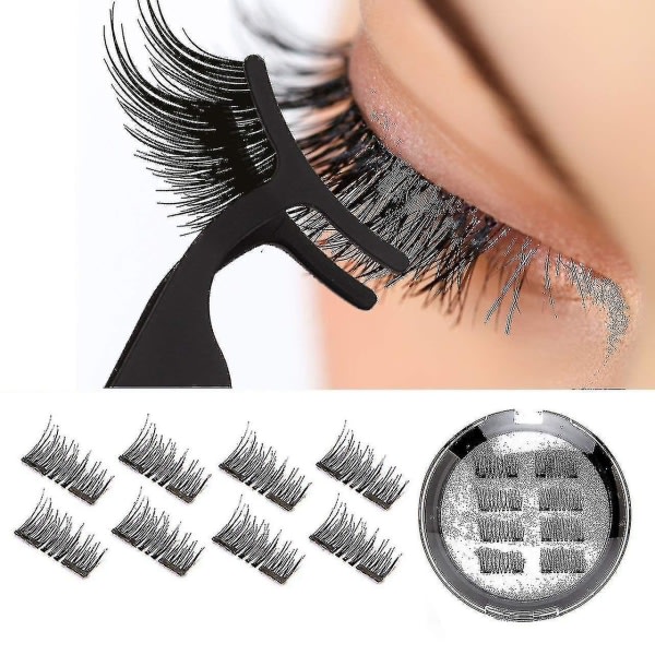 Dubbla magnetiska ögonfransar, 0,2 mm ultratunn magneetti, lätt vikt lätt att bära, bästa återanvändbara 3d-ögonfransar hög kvalitet zdq
