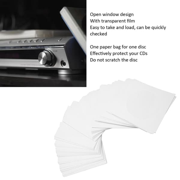 100-pack CD/DVD-fodral med fönster