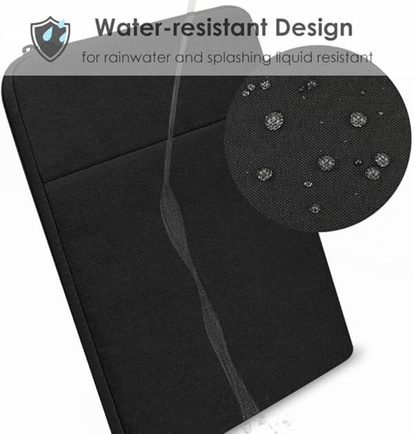 Laptopfodral för MacBook Air 15,3 tum M4 M3 M2 2023-2025, vattenavvisande polyesterväska med mockafoder och framficka, svart