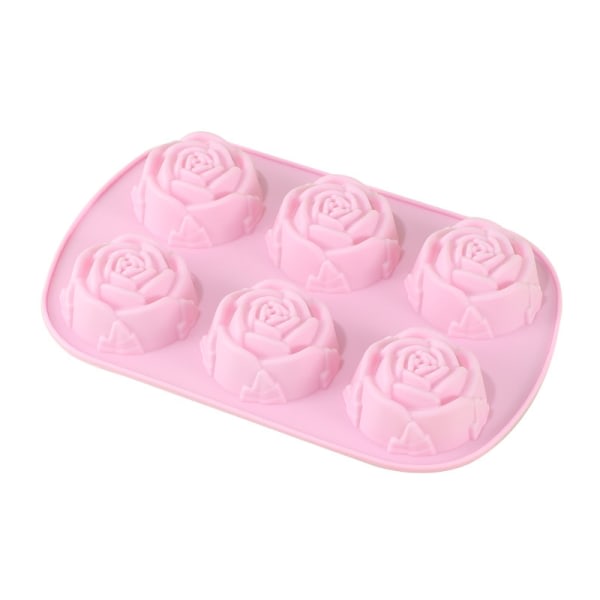 Sæt med 2 store rosenblomst iskub chokolade sæbeform silikoneform