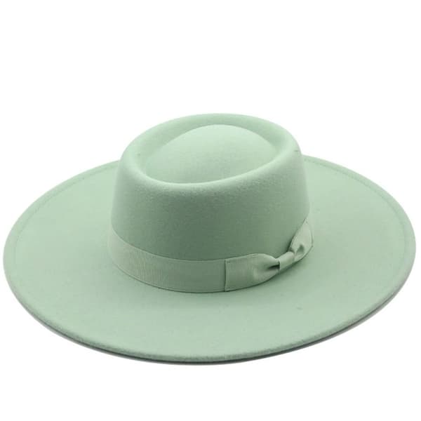 Elegant Dam Bowknot Derby Hatt Bredbrättad Fedora Modehatt